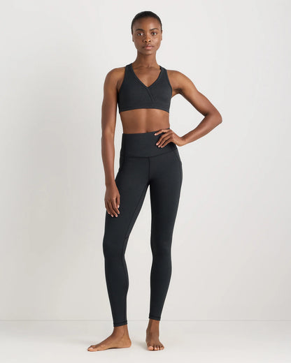 Ultra-Soft V-Neck Racerback Bra - XS / Heather Black