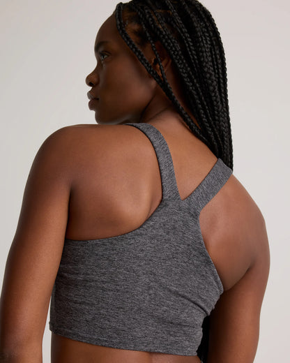 Ultra-Soft V-Neck Cropped Tank - XS / Heather Navy