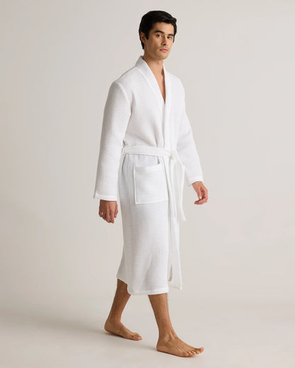 Organic Turkish Waffle Robe - XS / White