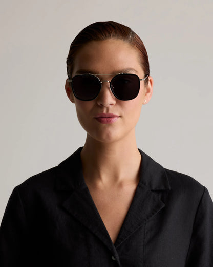 Rio Polarized Stainless Steel Sunglasses - One Size / Gold/Fawn Tortoise with Green lens