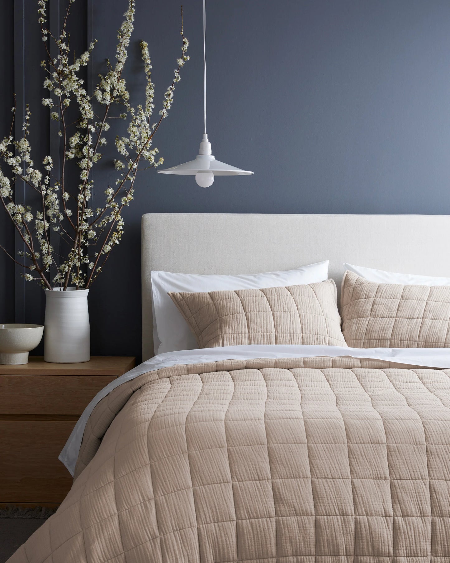 Organic Cotton Gauze Box Quilt Set - Twin / Mineral