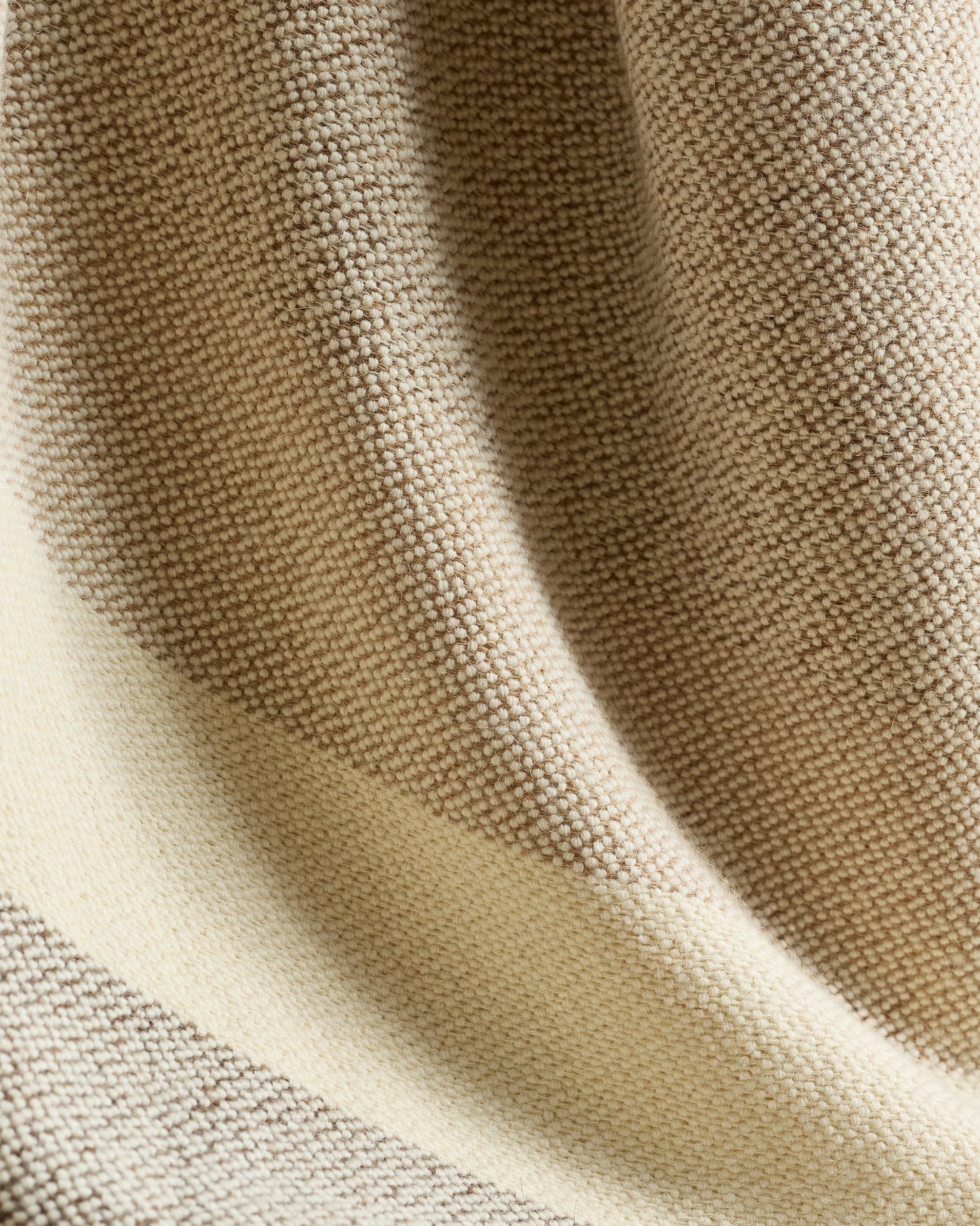 Wool Alpaca Stripe Throw - 50x70 / Latte