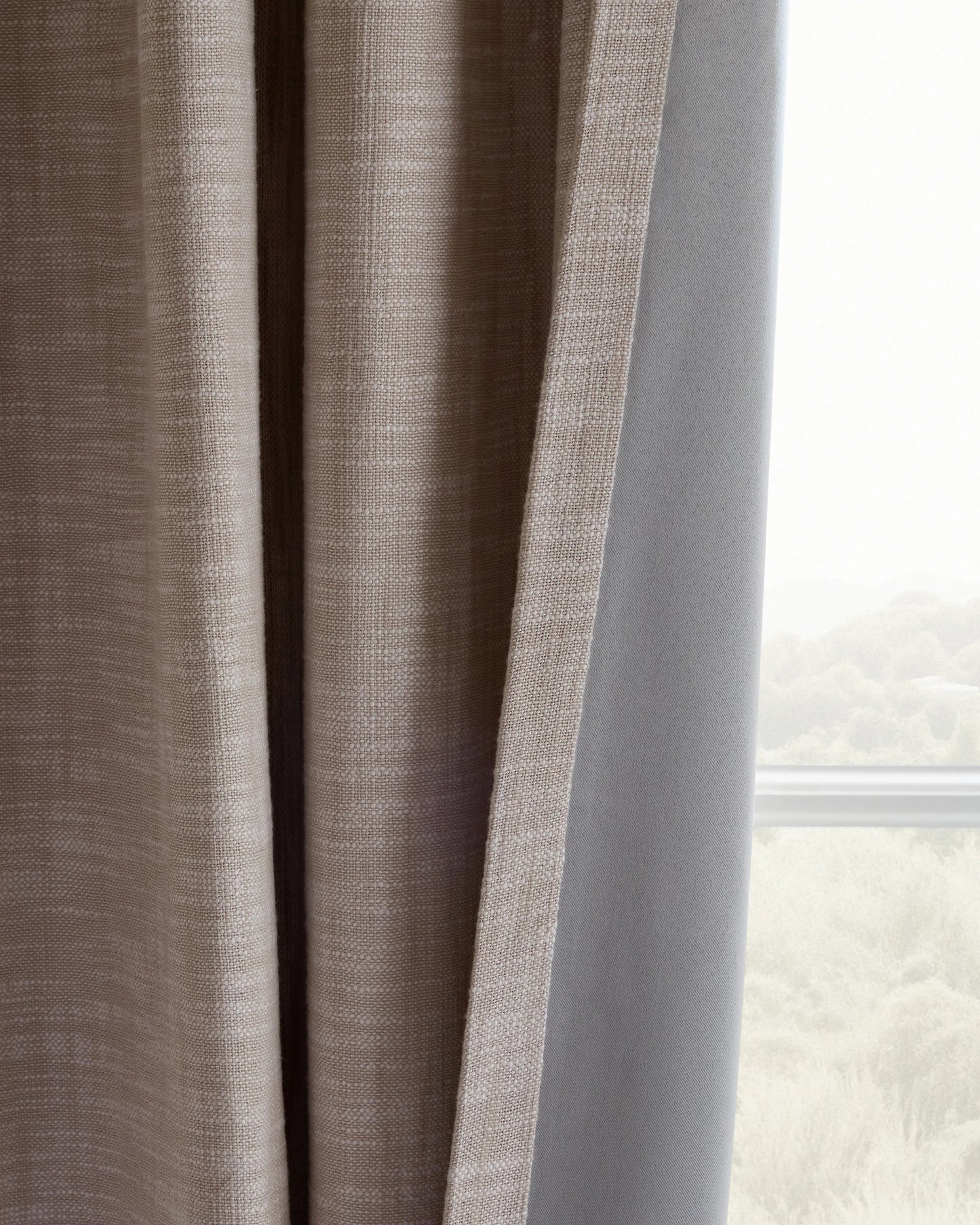 Textured Cotton True Blackout Curtain - 48x84 / White