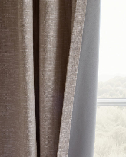 Textured Cotton True Blackout Curtain - 48x84 / White