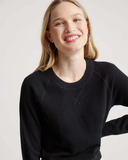 Mongolian Shrunken Cashmere Sweatshirt - XS / True Navy