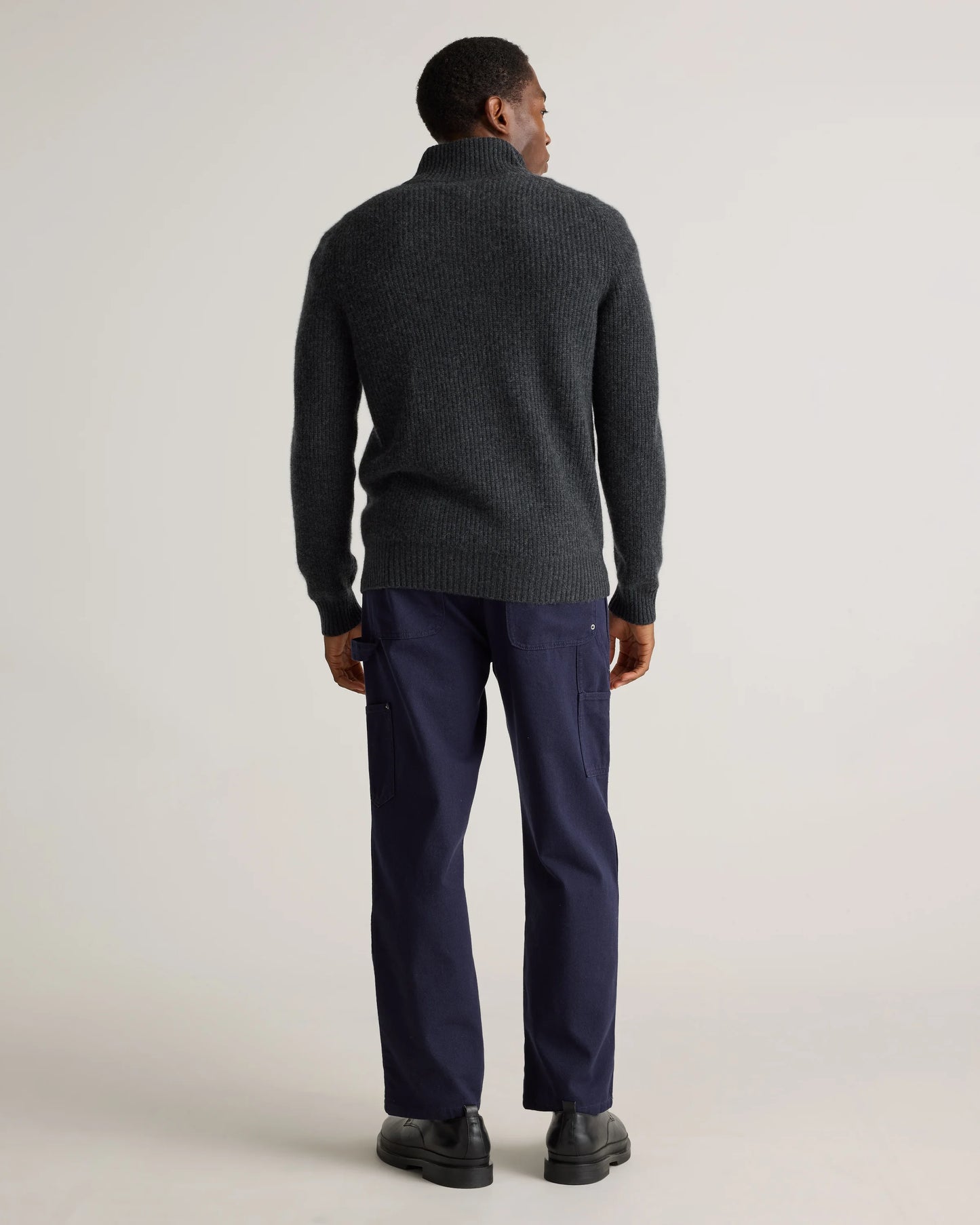 Mongolian Cashmere Fisherman Full Zip Sweater - S / Teak