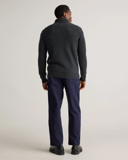 Mongolian Cashmere Fisherman Full Zip Sweater - S / Teak