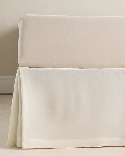 European Linen Bed Skirt - Twin / White