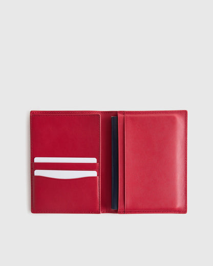 Nappa Leather RFID Blocking Passport Holder - One Size / Cherry Red