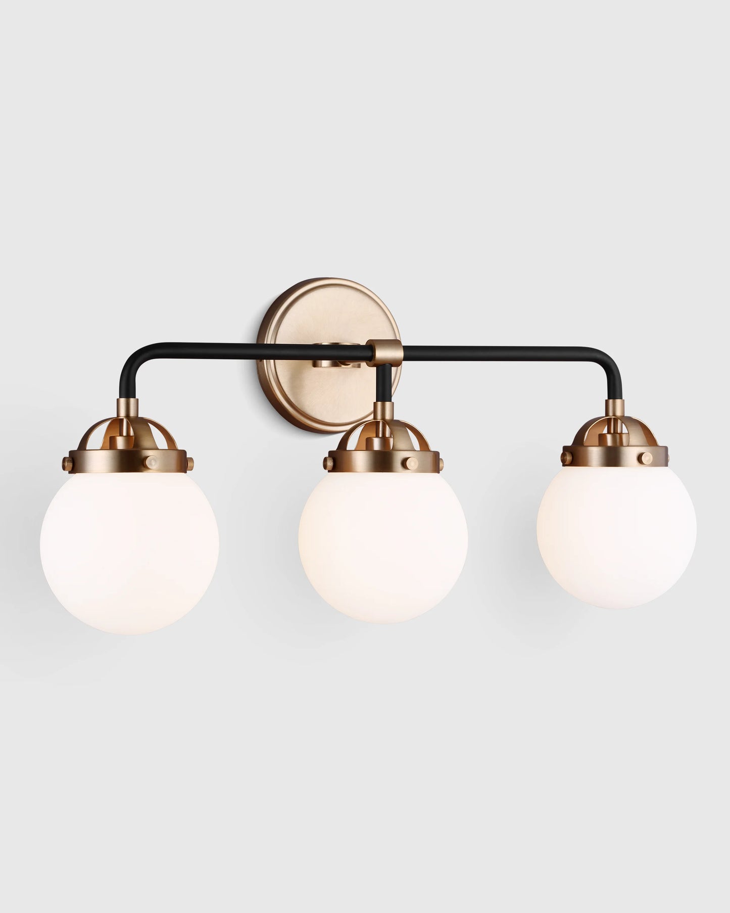 Triple Globe Steel Sconce - One Size / Black