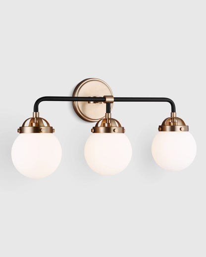 Triple Globe Steel Sconce - One Size / Black