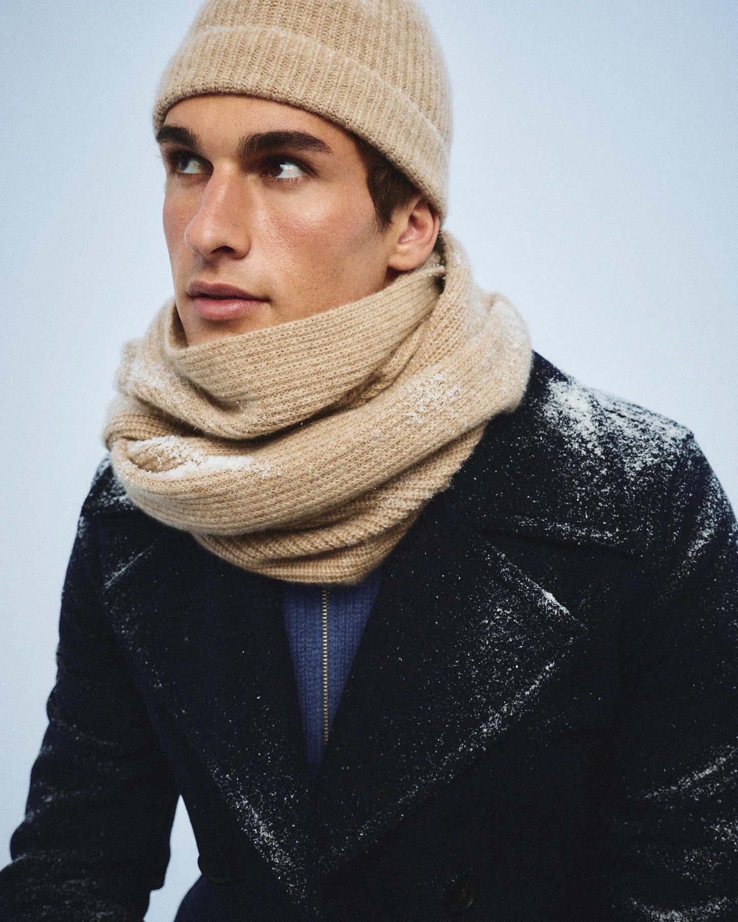 Mongolian Cashmere Ribbed Beanie - XS/S / Heather Charcoal
