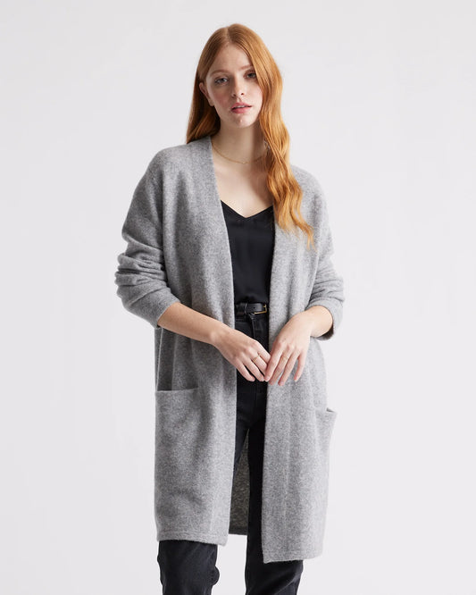 Superfine Merino Wool Sweater Coat - XS / Heather Grey