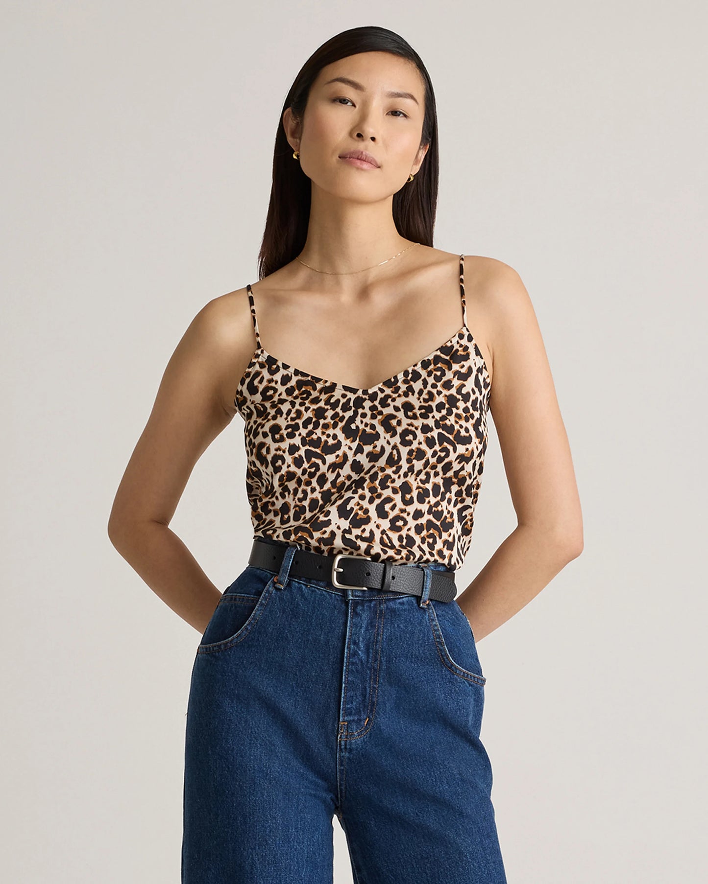 Washable Stretch Silk V-Neck Cami - XS / Ivory