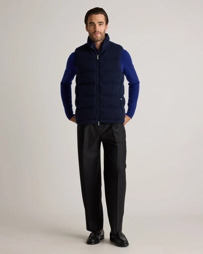 Mongolian Cashmere Puffer Vest - S / True Navy