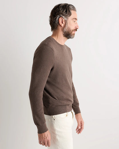 100% Organic Cotton Pique Crewneck Sweater - S / Moonstone Blue