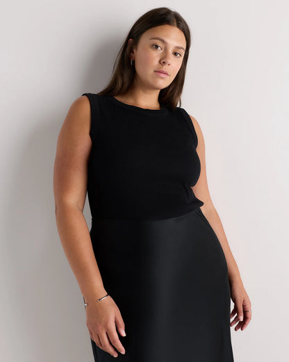 Organic Cotton Micro-Rib Cutaway Tank - 1X / Black
