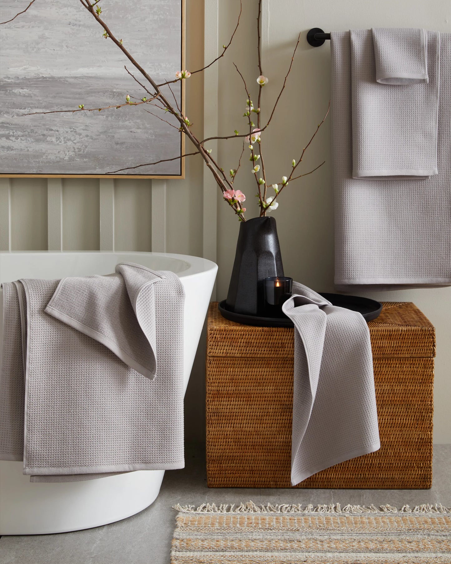 Turkish Waffle Terry Bath Towel Bundle - One Size / White
