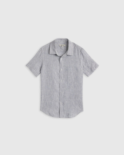 100% European Linen Short Sleeve Shirt - 2T / Flax