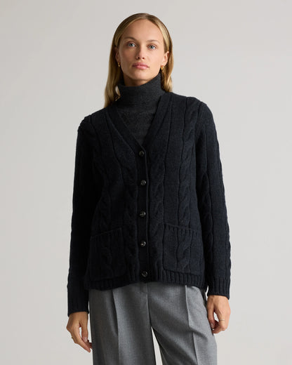 Luxe Baby Cashmere Cable Cardigan - XS / Pearled Ivory