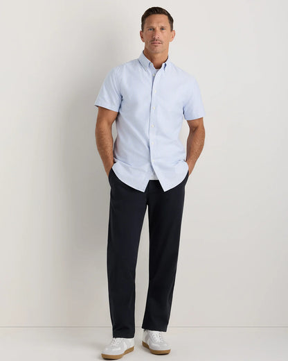 100% Organic Cotton Short Sleeve Oxford Shirt - S / Dark Coal