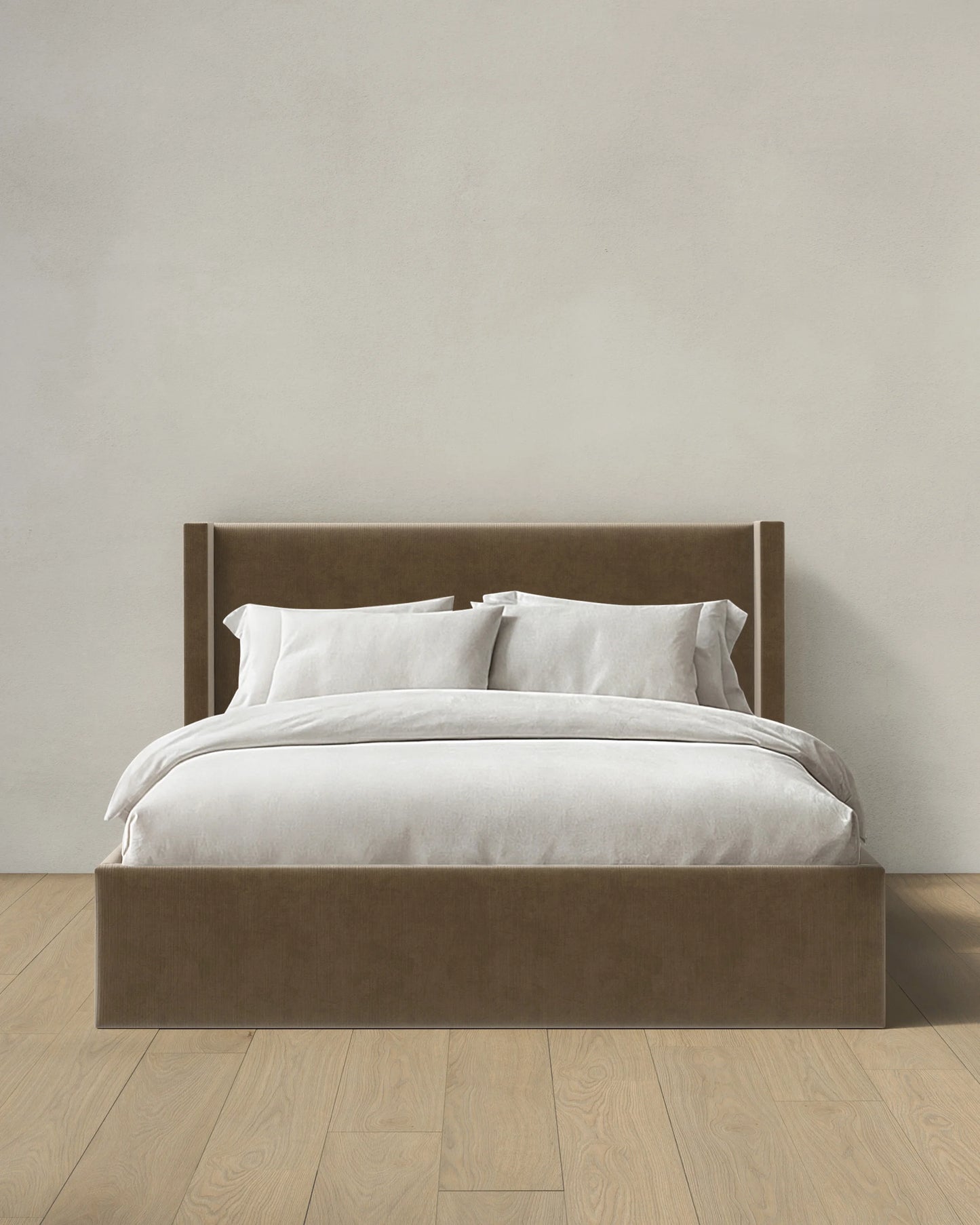 Wingback Bed in Performance Velvet - Full / Butterscotch