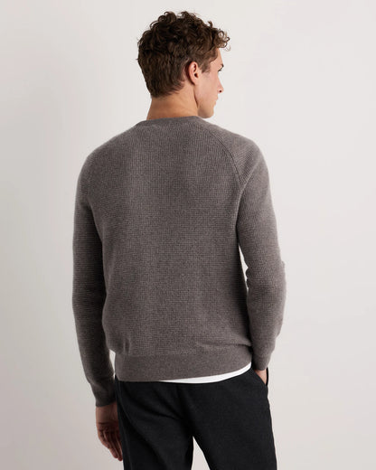 Mongolian Cashmere Waffle Sweatshirt - S / Faded Denim