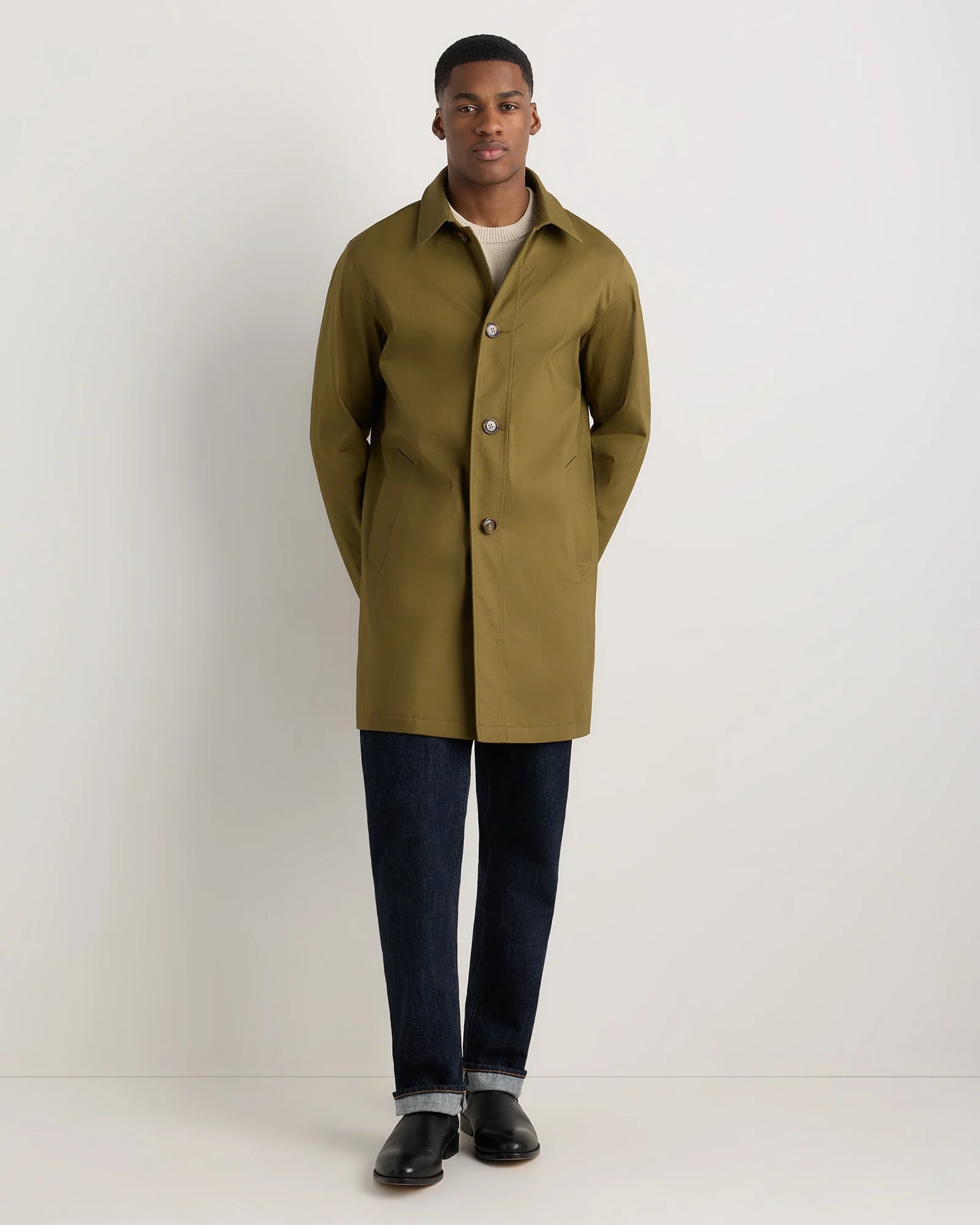 Comfort Stretch Trench Coat - S / Midnight Black
