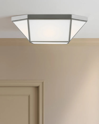 Geometric Steel Flush Mount - One Size / Silver