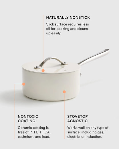 Ceramic Nonstick Saucepan: 3QT - One Size / Navy