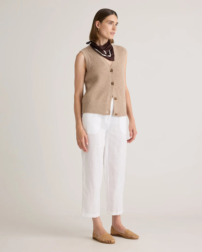 Mongolian Cashmere Fisherman Sweater Vest - XS / Oatmeal