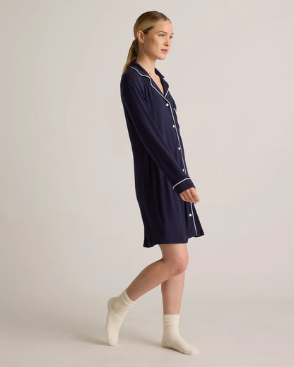 Bamboo Jersey Sleep Shirt - XS / Rhubarb