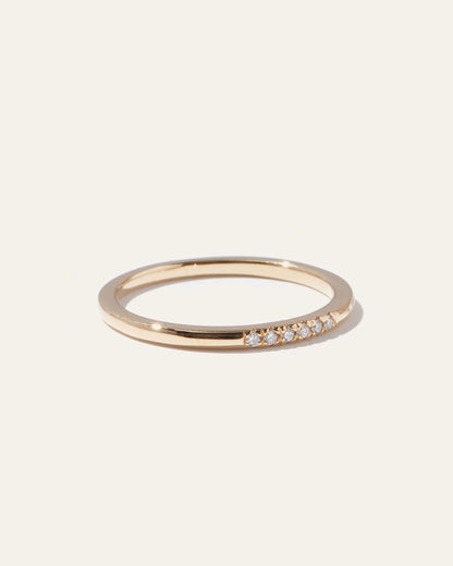 14K Gold Diamond Line Ring - 4 / White Gold