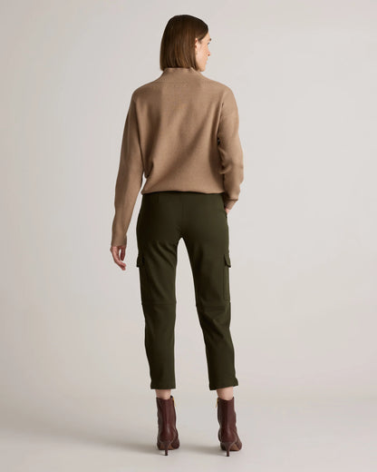 Ultra-Stretch Ponte Tapered Cargo Pants - XS / Black