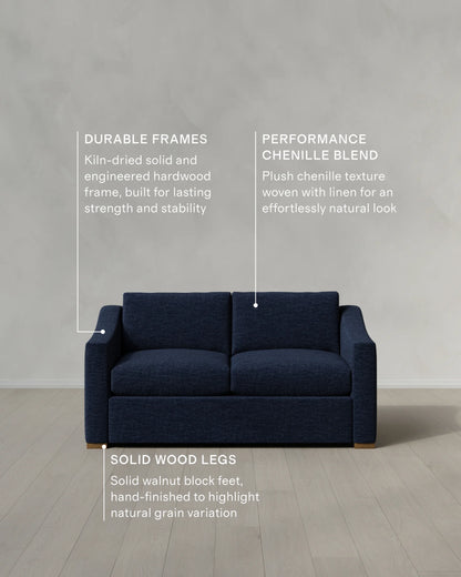 Hollis Slope Arm Sofa in Performance Chenille Linen Blend - 72" / Snow