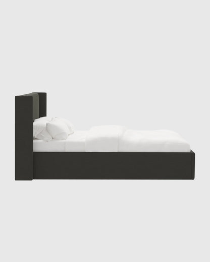 100% Linen Wingback Bed - Full / Canvas