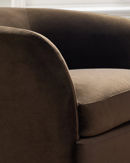 Performance Velvet Swivel Chair - One Size / Performance Velvet Taupe