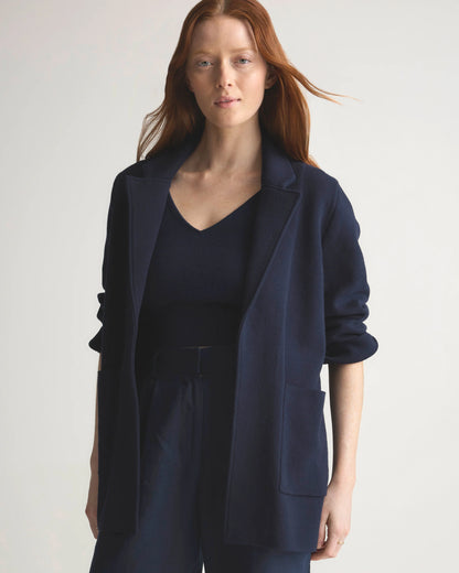 100% Organic Cotton Knit Blazer - XS / Heather Dove Grey