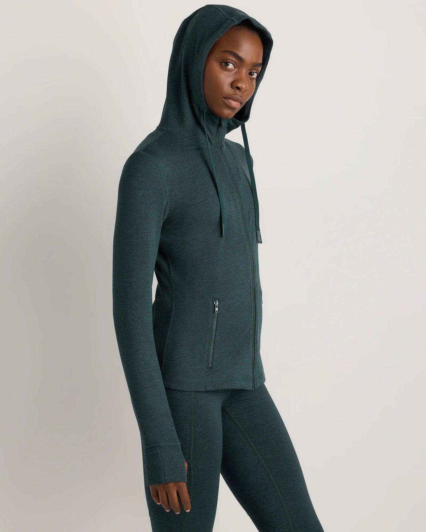Ultra-Soft Slim Fit Hooded Jacket - XS / Heather Black