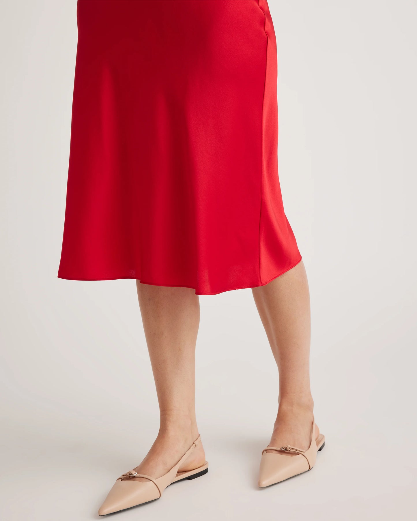 100% Washable Silk Skirt - XS / Champagne