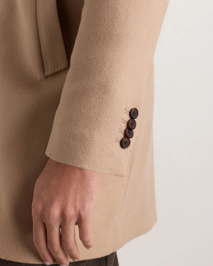 100% Mongolian Cashmere Car Coat - S / Camel