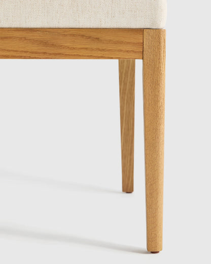 Performance Fabric Dining Chair with Solid Oak Legs (Set of 2) - One Size / Snow/Natural