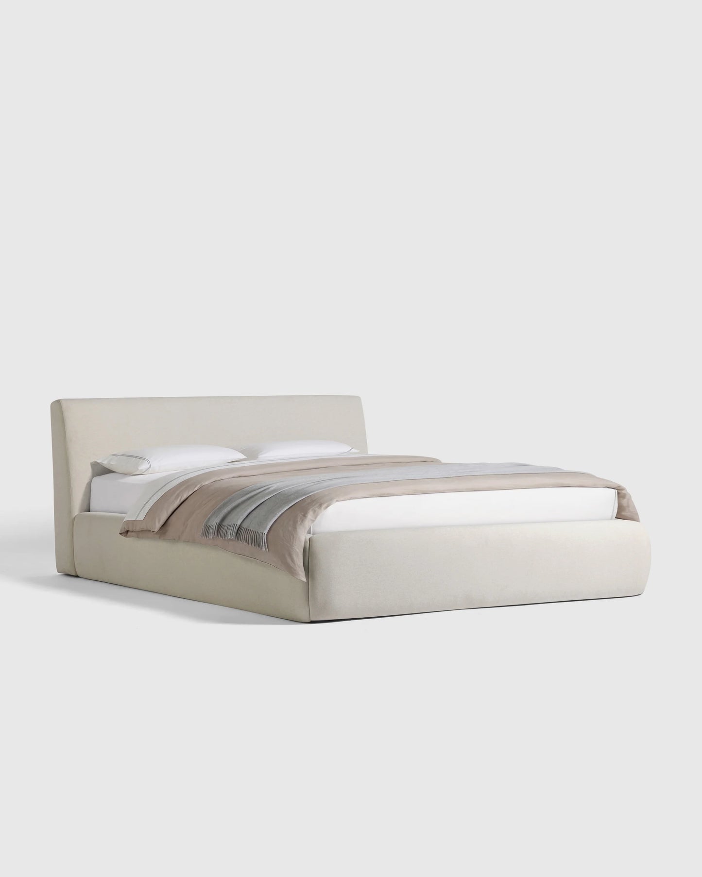 Plush Low Profile Platform Bed - Queen / Ivory