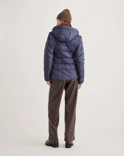 Lightweight Down Packable Puffer Hooded Jacket - XS / Navy