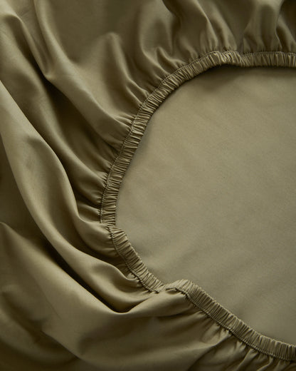 Luxury Organic Sateen Fitted Sheet Set - Cal King / Light Blue