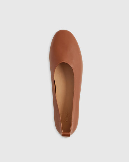 Italian Leather Glove Ballet Flat - 5 / Shell Pink