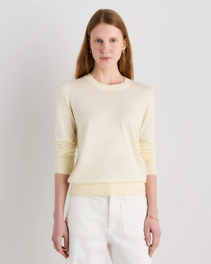 Lightweight Cotton Cashmere Crew Sweater - XS / Mountain Spring Blue