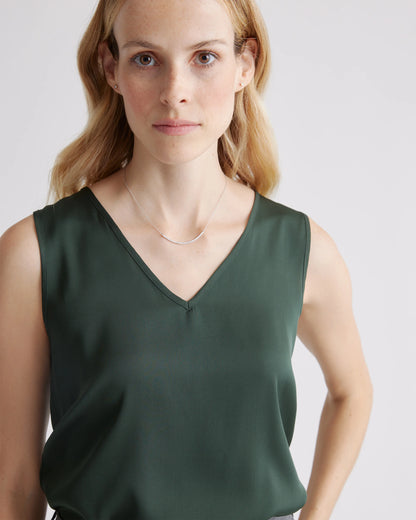 Washable Stretch Silk Tank - XS / Navy