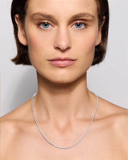 14K Gold Lab Grown Diamond Tennis Necklace - 5ctw - 16" / Yellow Gold