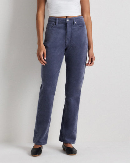 Organic Stretch Corduroy Straight Leg Pants - 0 / Espresso